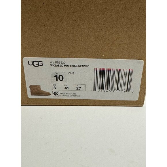 Ugg Women's Size 10 Classic Mini II Logo Suede Boots - Picture 6 of 6